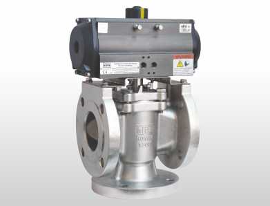 pneumatic 3 way plug valve